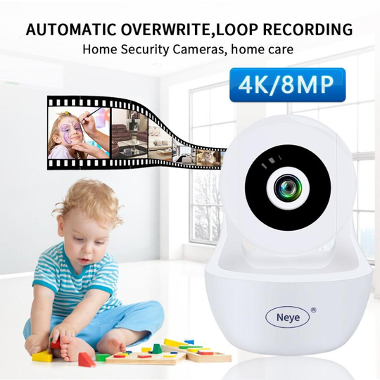 Baby Monitor wifi camera 8MP 4K Wireless Dome ip Camera two way audio with infrared AI auto track security pan-tilt Camera