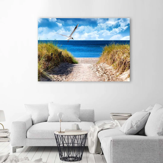Canvas Print Beach Sea Dunes Seagulls