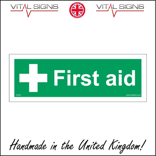 (600 x 200mm - 24 x 8, Magnetic - Vehicle Grade) FS223 First Aid SIGN cross box cupboard medical nurse health safety ambulance