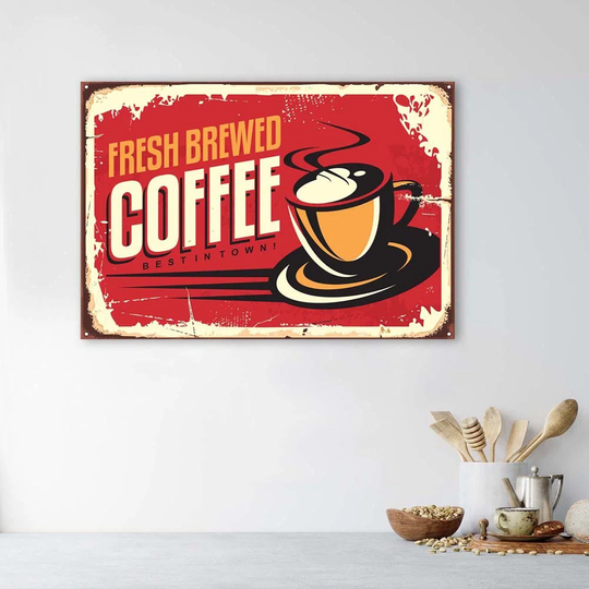 Canvas Print Sign Coffee