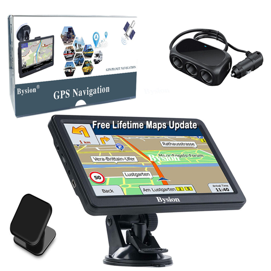Sat Nav with Bluetooth&AV, 7 inch GPS Navigation for Car Truck Motorhome, 2021 UK Ireland Europe Maps,with Post Code POI Search Speed Camera Alerts