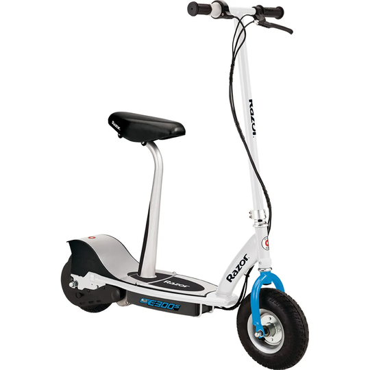 Razor E300s 24-Volt Electric Scooter - White & Blue