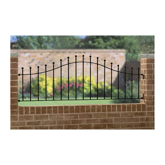 (1830mm GAP X 625mm High Galvanised) Manor Ball Top Shaped Railing Metal Wrought Iron