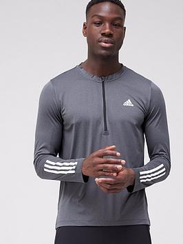 Adidas Train 365 Quarter Zip Long Sleeve T-Shirt - Grey