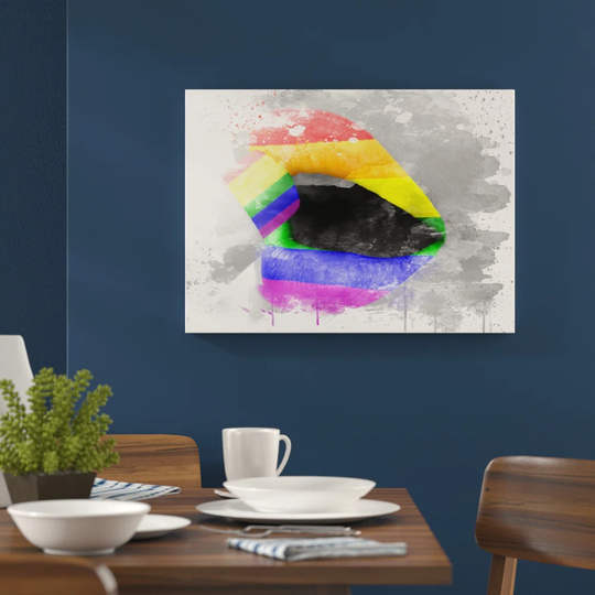 'Rainbow Lips' Graphic Art Print Poster