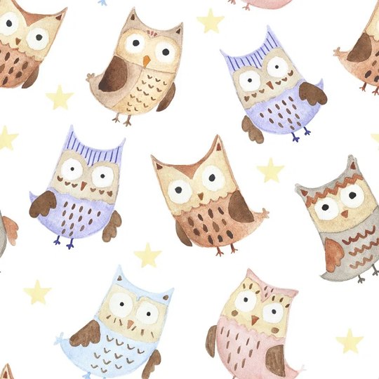 Walllpaper Roll 312X219cm Mural Decoration Wallpaper Material With Print Kitchen Livingroom Bedroom - Owls Fairy Tale Pastel