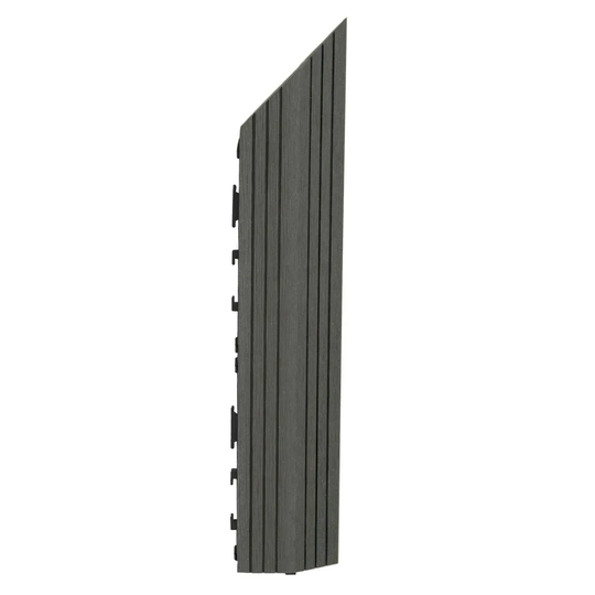 Decko 1 Piece Grey Composite Interlocking Right Edging Tile 37Cm X 7Cm
