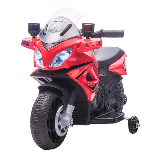 Reiten Kids 6V Electric Pedal Motorcycle Ride-On Toy with Rechargeable Battery - Red