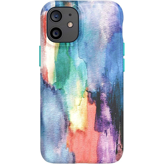 Tech21 EcoArt Watercolour for Apple iPhone 12 mini 5G - Fully Biodegradable Phone Case with 3 Meter Drop Protection