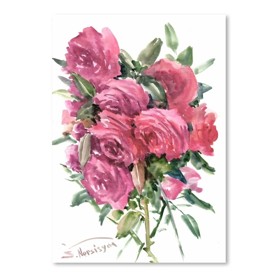 English Roses - Unframed Graphic Art Print on Paper