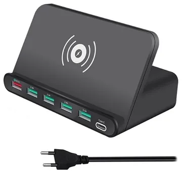 7-in-1 Multifunctional Wireless Charging Station - QC3.0, Qi - EU Plug