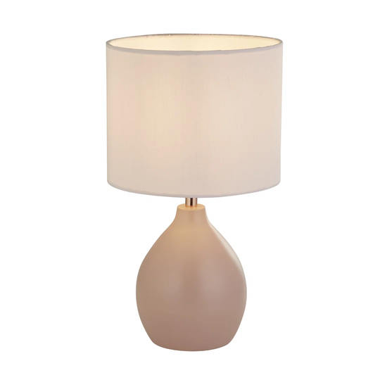 Pink Table Lamp With Copper Riser