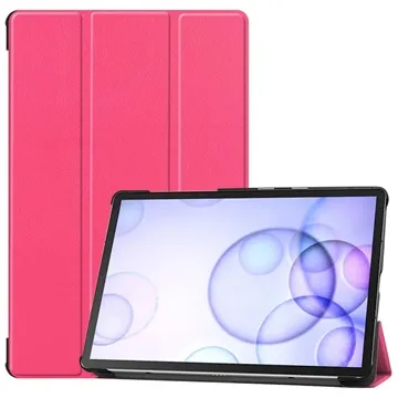 Tri-Fold Series Samsung Galaxy Tab S6 Smart Folio Case - Hot Pink