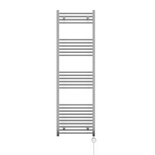 Terma Leo Electric Towel Rail with "MOA BLUE" Thermostatic Element Chrome - 1600 x 500mm 400w