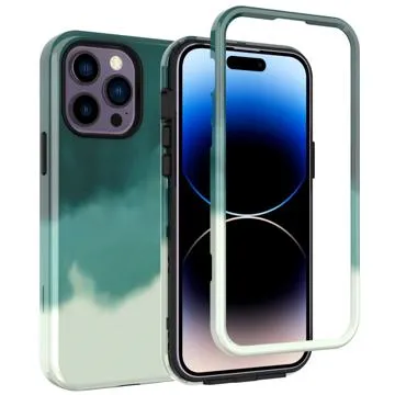Stylish Gradient iPhone 14 Pro Max Hybrid Case - Green