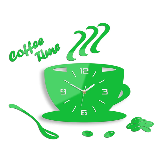 Coffee Time 3D Silent Wall Clock