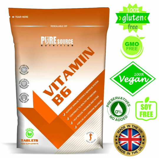 (30 Tablets) Vitamin B6 Tablets 100mg Vegan Hormone Balance PSN