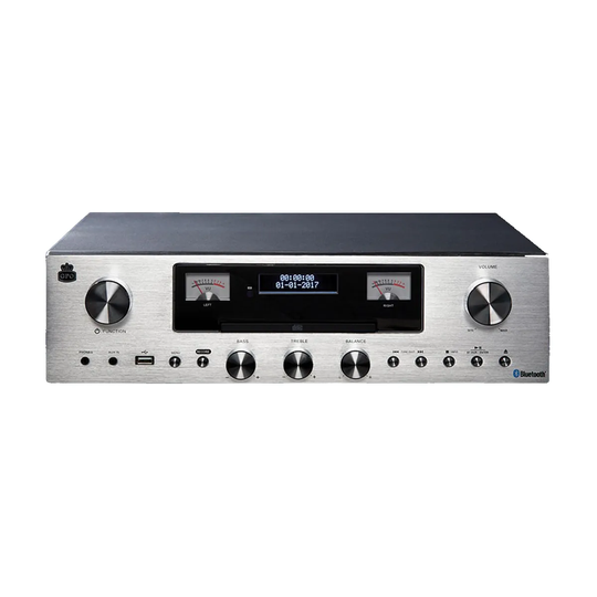 GPO Retro PR 200 Amplifier and Speaker System - Silver