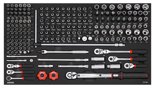Sonic Socket Set 1/4" & 3/8", SFS Jumbo 212-Piece 221201