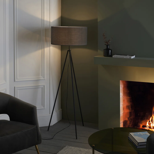 Cahors 148Cm Matt Black Tripod Floor Lamp