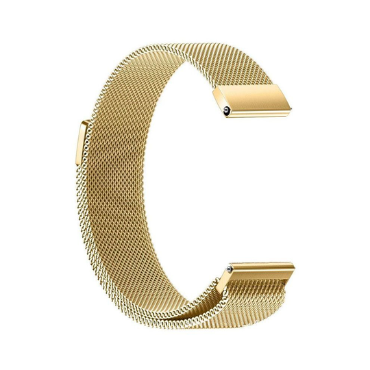 (Gold, 22mm) Universal Mesh Loop Magnetic Watch Band Strap