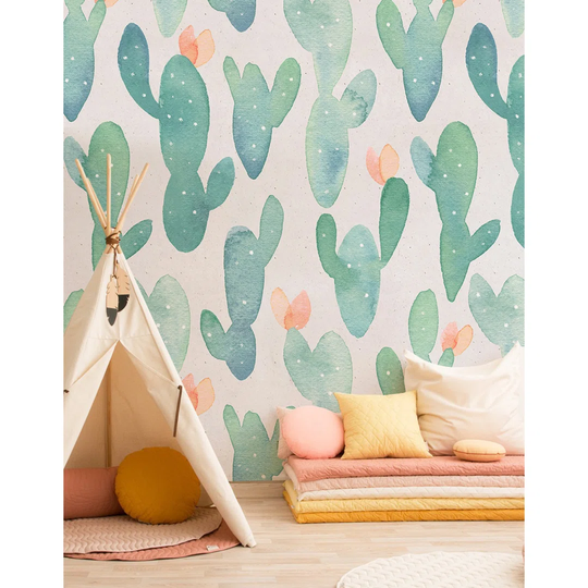 Walllpaper Roll 290X290cm Mural Decoration Wallpaper Material With Print Kitchen Livingroom Bedroom - Alternative Cactus Bright Pastel