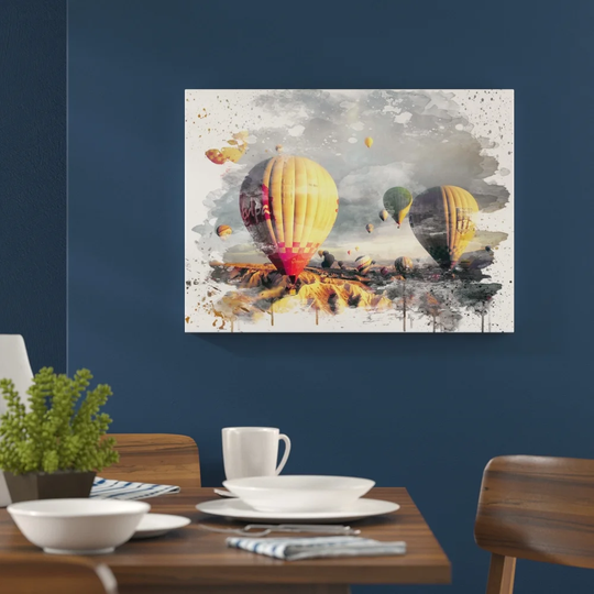 'Landscape Hot Air Balloon' Graphic Art Print Poster