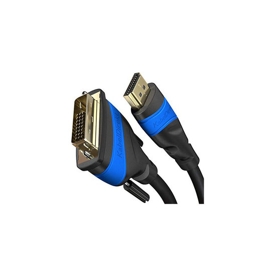 HDMI DVI adapter cable with A.I.S. protection - 1.5m (bi-directional, DVI-D 24+1/HDMI, 1080p monitor cable/connect HDMI devices to DVI monitors or