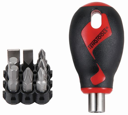 Teng Tools MD908N | 9pc Stubby Bits Driver - Magnetic (With 8 Bits)