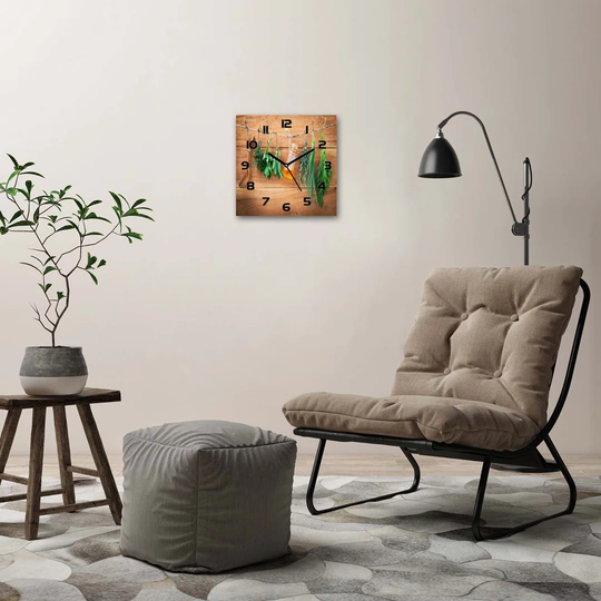 Joelisa Herbs on a String Silent Wall Clock