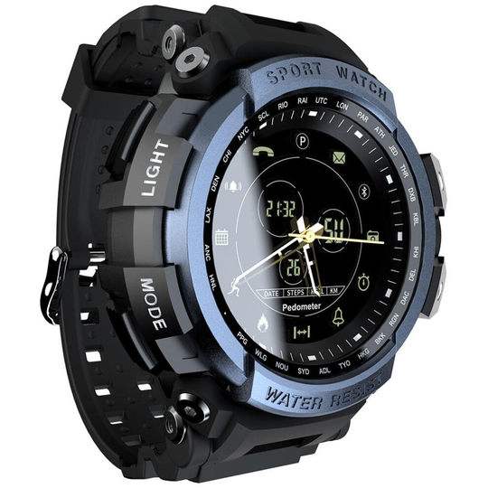 MK28 1.14'' IPS Color Screen IP68 Waterproof Smart Watch Remote Camera Stopwatch Goal Management Fitness Sports Bracelet BLUE