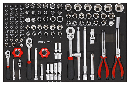 Sonic Bit Socket Set 1/4", 3/8" & 1/2", 111 Piece 311101