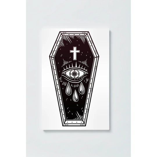 Coffin Motif Magnetic Wall Mounted Cork Board