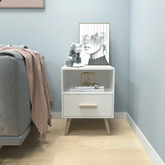 Cular 1 - Drawer Nightstand in White