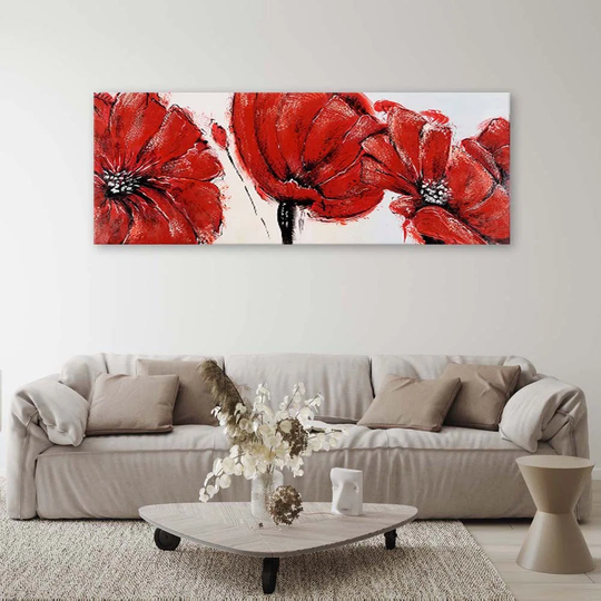 Canvas Print Red Poppies As Painted