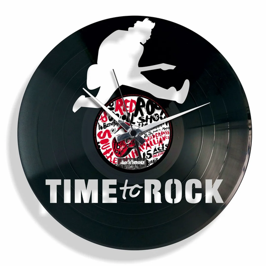 Time to Rock Vinyl 30cm Silent Wall Clock