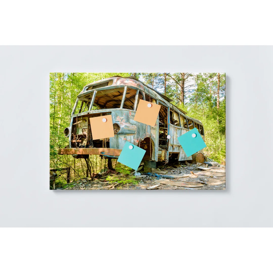 Bus Magnetic Wall Mounted Cork Board