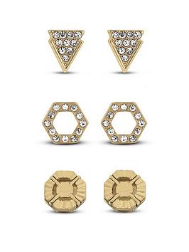 Buckley London Cora Earring Trio Set of 3 Studs, Gold, Women