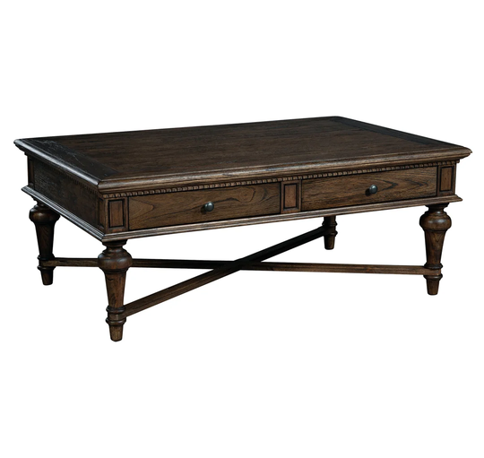 Gardette Solid Wood Cross Legs Coffee Table with Storage