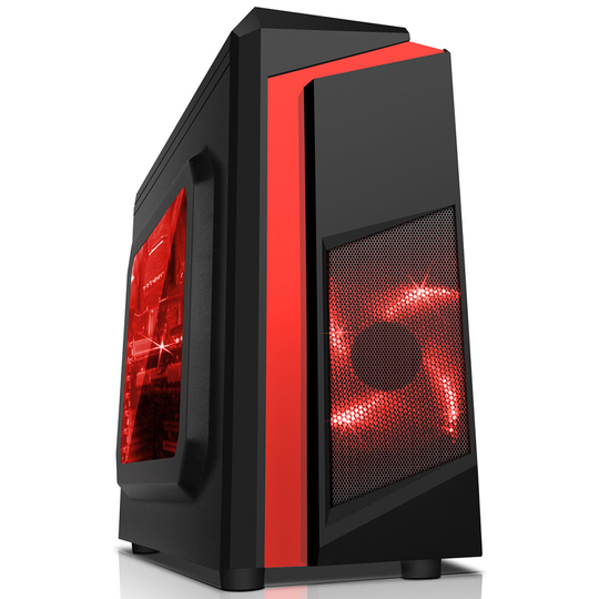 Gaming PC Tower Intel QuadCore i5 8GB 1TBG Windows 10 2GB GT710 F3 Red