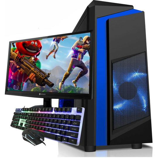 CiT F3 Blue Gaming PC Bundle Quad Core i7 16GB 1TB GT730 19'' TFT LED