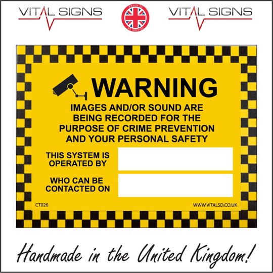 (150 x 100mm - 6 x 4, 5mm Heavy Duty Foamex Foamboard) CT026 Warning Images And Sound Are Being Recorded SIGN Camera Security