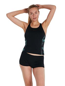 Speedo Panel Tankini Set - Black