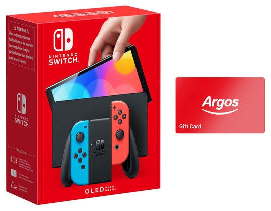 Nintendo Switch OLED Console & 20 GBP Argos Gift Card Bundle