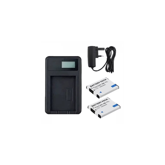 Mains Battery Charger and 2 Batteries For Canon PowerShot SX410 IS Digital Camera