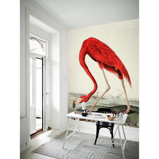 Wallpaper Roll 312X219 Kitchen Livingroom Bedroom Mural Decoration w/Print-Marching Flamingo Vintage