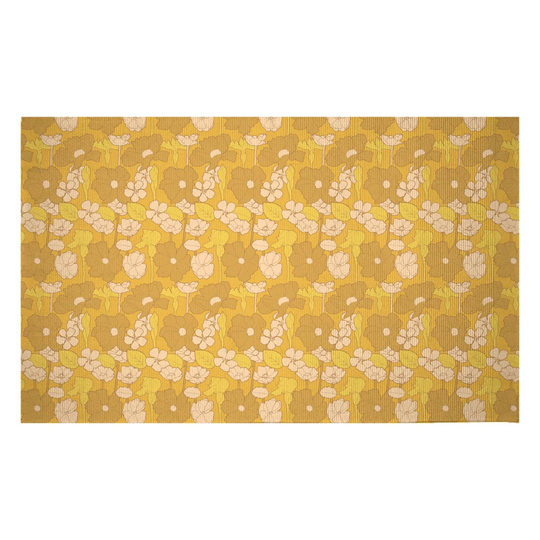 Decorsome 60s Floral Wallpaper Woven Rug - Small