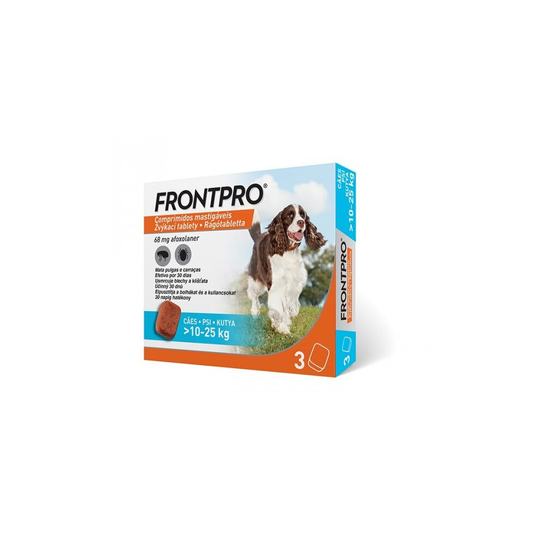 FRONTPRO 3 chewable tablets flea & tick 5weeks for 10-25kgs large dogs