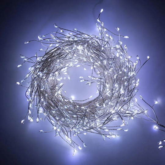 Christmas Workshop 3m 480 Micro LED Silver Cluster String Lights - Warm White