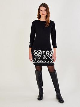 Monsoon Cornelli Smart Dress - Black, Black, Size Xs, Women